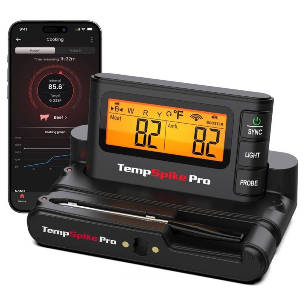 Open Box - ThermoPro -  Truly Wireless Wi-Fi Meat Thermometer Black